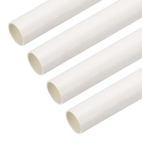 Image of sourcing map PVC Conduit Pipe 1.3m/51 Length 25mm OD Cable Ducting White Straight Tube for Electrical Wiring Installation Pack of 4