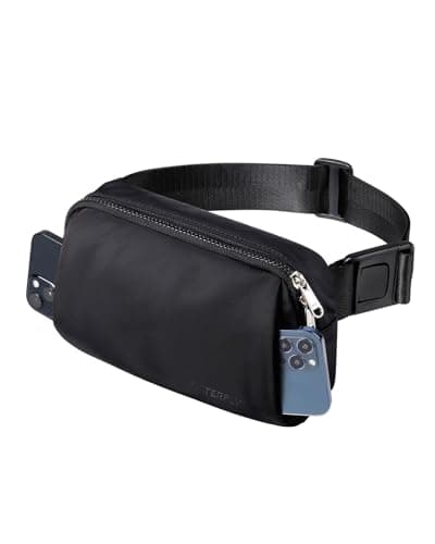 Image of Waterfly Bum Bag Women Men: Stylish Hip Fanny Waist Pack Casual Fashion Small Crossbody Chest Bag for Travel Walking Festival, Black
