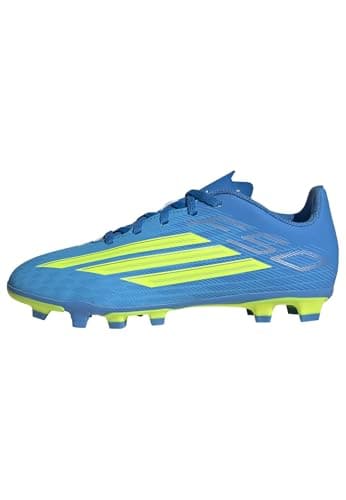 Image of adidas Unisex Kids F50 Club Firm Ground/Multi Ground Football Boots Kids, Lucid Ray Blue/Team Solar Yellow 2/Lucid Aquamarine, 12.5 UK Child