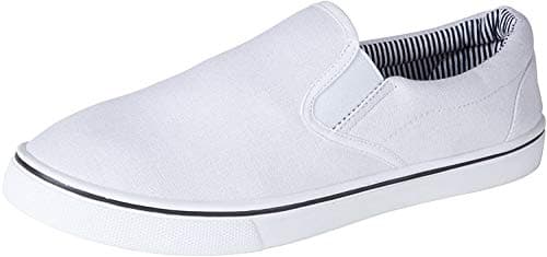 Image of Generic Mens Slip on Canvas Summer Shoes , White, 8 UK