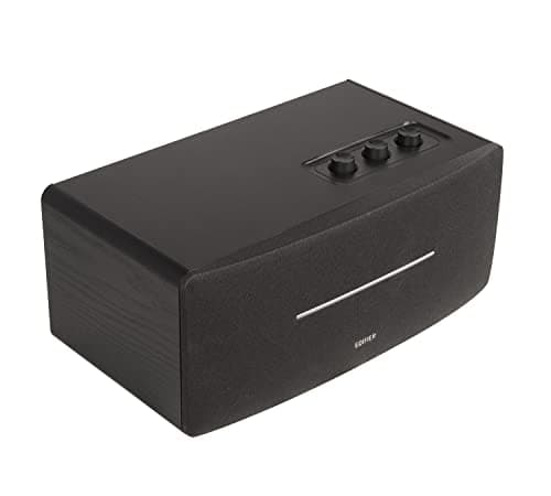 Image of Edifier D12 Integrated Stereo Speakers, Bluetooth v5.0, 70W RMS, 4" Woofers & 0.75" Tweeters, RCA/AUX Inputs, Black