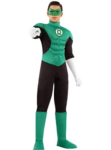 Image of Funidelia | Green lantern costume OFFICIAL for man Superheroes, DC Comics, Justice League - Costumes for adults, accessory fancy dress & props for Halloween, carnival & parties - Size S - Green