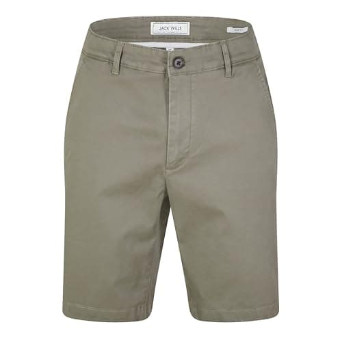 Image of Jack Wills Mens Slim Chino Shorts Olive 32W / 32L