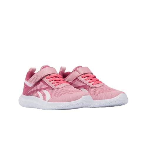 Image of Reebok Rush Runner 5 Elastic Lace & Top Strap Trainers, DustyRose/Studio Pink/FTWRWHITE, 33 EU, DustyRose Studiopink Ftwrwhite, 1 UK