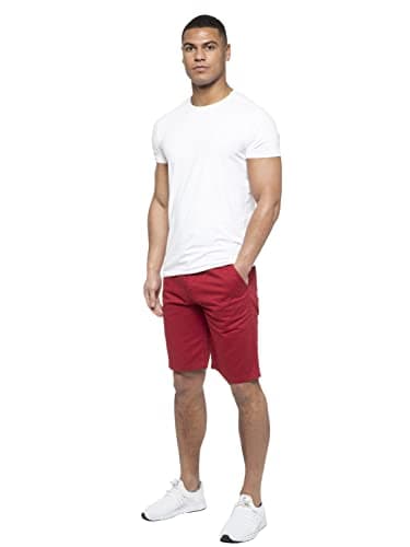 Image of 989Zé ENZO Mens Shorts Cotton Chino Pants Summer Casual Smart EZS429 RED 34