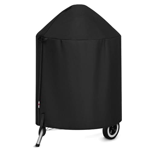 Image of Unicook Kettle BBQ Cover for Weber 57cm, Round Charcoal Barbecue Cover Waterproof Heavy Duty, Compatible with Weber 22 Inch / 57cm Charcoal Grill & Master Touch, Ø70cm x 96cm