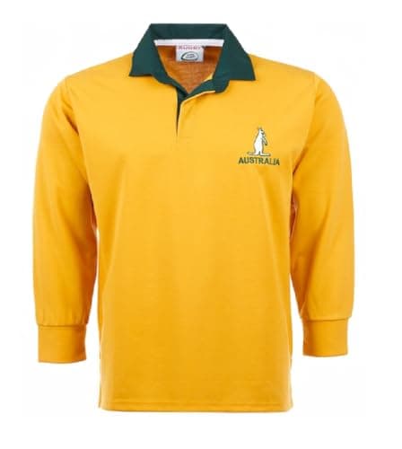 Image of New Model UK Rugby Full Sleeve Shirts with Australia Embroidered Logo Size S to 5XL (M) Gold