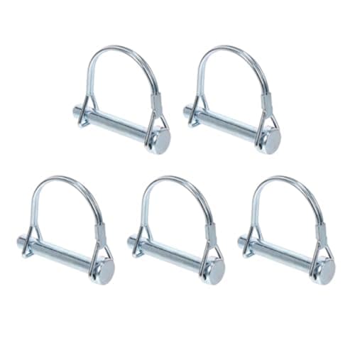 Image of Leliafleury 5Pcs Shaft Locking Pin Trailer Lock Pin With Round Arch Safety Coupler Pin Wire Lock Pin for Track Farm Lawn Trailers Garden (6mm x 55mm)
