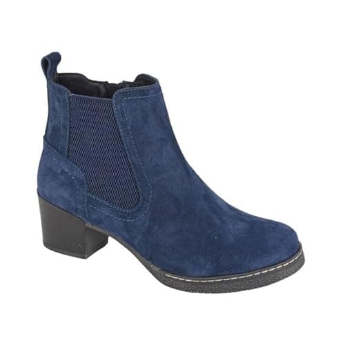 Image of Cipriata L541 ALESSINA Real Suede Ankle Boot (Navy Real Suede, UK Footwear Size System, Adult, Women, Numeric, Medium, 6)