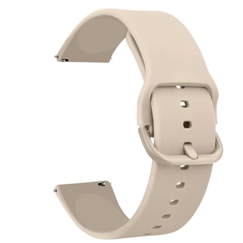 Image of 20mm 22mm Silicone Watch Strap for Women Men, Quick Release Replacement Strap with Stainless Steel Buckle Sport Watchbands Wrist Straps, smart watch wristband (22mm, Milk Tea)