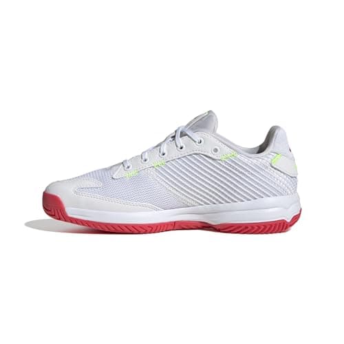 Image of adidas Unisex Kids Stabil Junior Indoor Shoes, FTWR White/Aurora Met./Semi Lucid Red, 2 UK