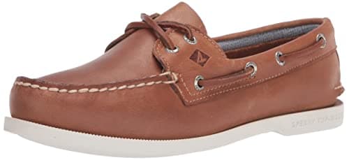 Image of Sperry Men's A/O 2-Eye PLUSHWAVE Boat Shoe, Tan, 7 UK