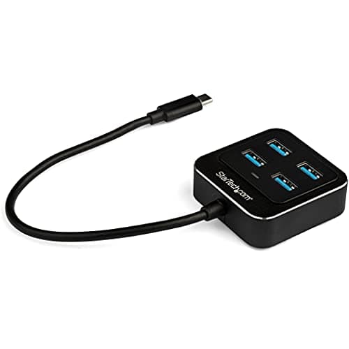 Image of StarTech.com USB-C Hub - 4x USB-A Ports - 10Gbps - Bus Powered - USB C to USB 3.1 Gen 2 Hub - USB Type C Hub - Thunderbolt 3 USB Hub (HB31C4AB)