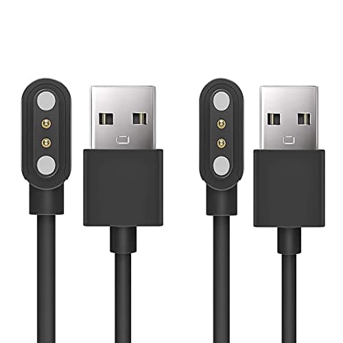 Image of Compatible with Harry Lime Smart Watch Charger, 2 Pin Magnetic USB Replacement Charging Compatible with Harry Lime Smart Watch HA07-20011.69 Inches (2 pack-Black+Black)
