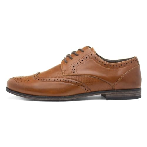 Image of Beckett Billy Mens Lace Up Tan Brogue Shoe - Size 10 UK - Brown