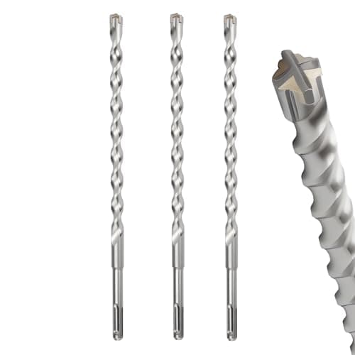 Image of MOXPIFY 10mm Masonry Drill Bit 260mm Long, Hammer SDS Drill Bit for Reinforced Concrete, Brick Walls, SDS Plus Shank (10mm x 260mm x 3)