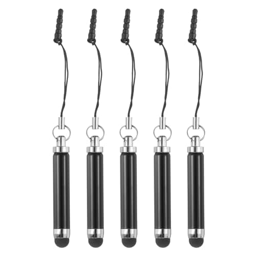Image of sourcing map 5pcs Metallic Stylus Pen Retractable Aluminum Alloy Mini Capacitive Pens for Universal All Touch Screen Devices, Black