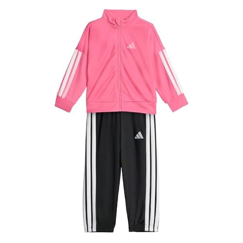 Image of adidas Unisex Baby ESSENTIALS CLIMACOOL TRACKSUIT, pink fusion/white/white, 3-6 Months
