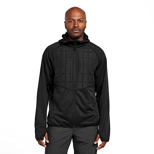 Image of NORTH RIDGE Men's Core Force Insulated Jacket, Synthetic Fill, Water Resistant, Elastane Bound Hood, Flatlock Seams, Zipped Pockets, Cold Weather (UK, Alpha, XXL, Regular, Regular, Black)