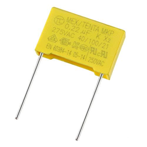 Image of sourcing map Safety Capacitors Polypropylene Film 0.22uF 275VAC X2 MKP 21mm Pin Pitch 5 Pcs