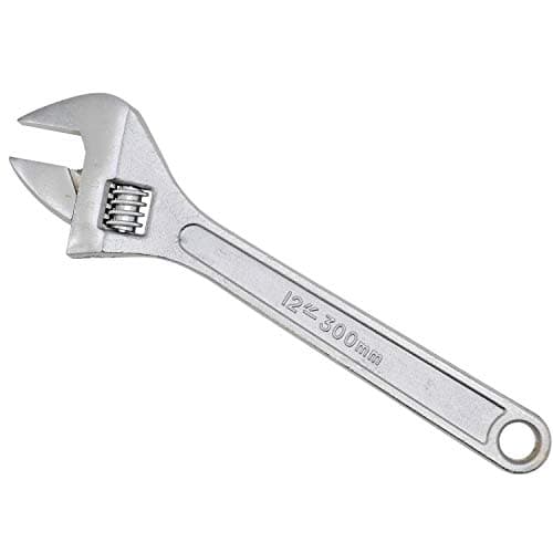 Image of Casoter 12" Silver Adjustable Wrench Precision Milled Jaws for Maximum Gripping Power Tempered and Heat Treated Steel Secure Adjustable Jaw Wrench