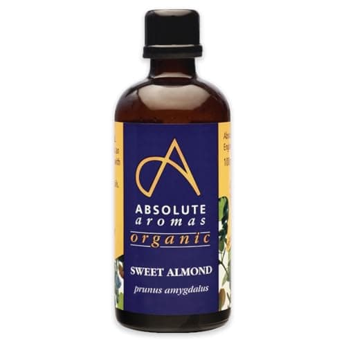 Image of Absolute Aromas Organic Almond Sweet Oil 100ml - Pure, Natural, Cold-Pressed, Unrefined, Vegan and Cruelty-Free - Massage Base Oil and Moisturiser for Hair, Skin, Face and Nails
