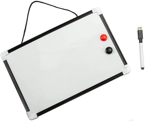 Image of JKG® Small A4 WHITEBOARD - Mini Whiteboard and Pen | Dry Wipe Notice Memo Board | Eraser & 2 Magnets - Portable Desk Magnetic Accessories | Magnetic Wall Board for Kids | Kids Whiteboard