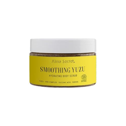 Image of Yuzu Body Scrub with Aha, Body Scrub with Papaya Enzymes and Succinic Acid, Body Scrub for All Skin Types, Ecocert Cosmos Natural (250 ml)