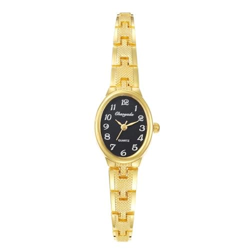 Image of JewelryWe Women's Oval Bracelet Watch: Easy-to-Read Analog Quartz Watches Elegant Adjustable Dainty and Vintage Wristwatch for Daily and Formal Wear