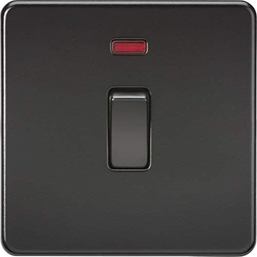 Image of Knightsbridge SF8341NMBB Screwless 20A 1G DP Switch with Neon, 230 V, Matt Black