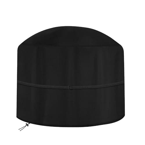 Image of Dokon Large Fire Pit Covers Waterproof Firepit Cover Windproof Anti-UV Heavy Duty Oxford Fabric Outdoor Fire Bowl Cover, Garden Patio Heater Covers, Round (Ø80x50cm) - Black