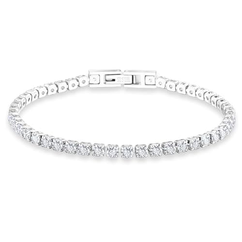 Image of KRKC White Gold Classic Cubic Zirconia Tennis Bracelet for Women Men, Silver Diamond CZ Bracelets, 3mm 4mm Jewellery, 6.5-7.5 Inch, Gift for Girlfriend Wife Mom Birthday (3mm-White Gold, 6.5in)