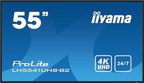 Image of iiyama ProLite LH5541UHS-B2 54.6 inch 54.6 inch 4K UHD VGA VGA HDMI Audio in/out USB2.0 RS-232c RJ45 24/7 LED Digital Display - Black