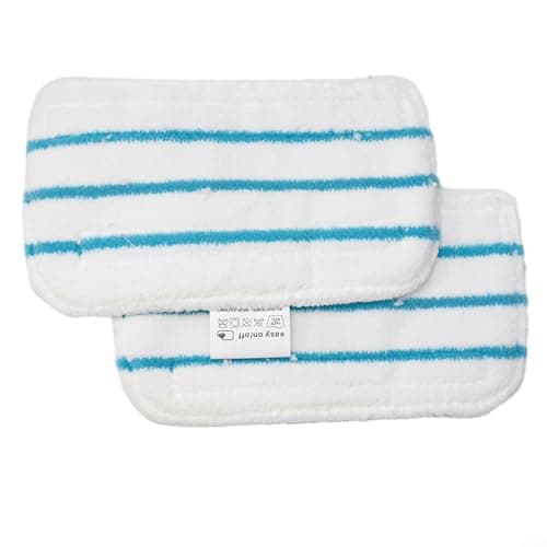 Image of 2pcs For Steam Mop Pads Replacement for Beldray BEL01097, Microfibre Cleaning Cloths, Rectangular Reusable Heads for Hard Floors, Sealed Wood, Tile, 300x160mm