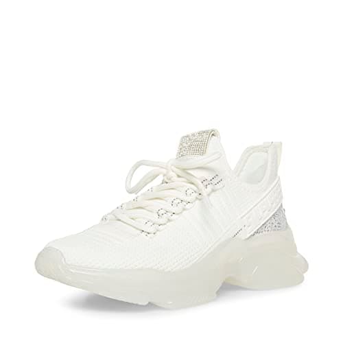 Image of Steve Madden Women's MAXIMA Maxima Sneaker, White, 7 UK