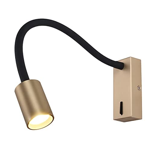 Image of DAWALLIGHT LED Wall Reading Light, 5W Wall Mounted Antique Brass Reading Gooseneck Lamp Bedside for Bedroom Desk Stairs Study Room with Switch