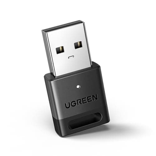 Image of UGREEN Bluetooth 5.3 Adapter for PC, USB Bluetooth Dongle Receiver, EDR and BLE Modes, Long Range, Plug & Play, Mini-Sized, Supports Windows 11/10/8.1 for Controller, Headphone, Keyboard, Mouse etc.