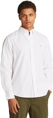 Image of Tommy Hilfiger Men's CORE Flex POPLIN Solid RF Shirt MW0MW39988 L/S Shirt, White, M