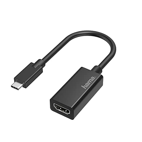 Image of Hama USB C to HDMI Adapter, 4K Ultra HD 30Hz (USB C Adapter for Connecting PC, Laptop, MacBook, Tablet, iPad to Monitor, TV, Projector, Compatible with Thunderbolt 3, 4, Elegant Case), Black