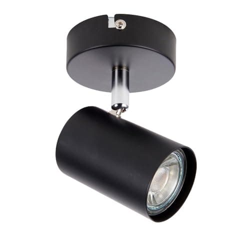 Image of National Lighting Adjustable Single Spotlight - IP20 Rated Dimmable Ceiling Spot Lighting - Decorative LED Wall Lights - 7W 240V LED GU10 (Not Included) - Matt Black Finish