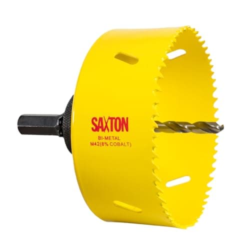 Image of Saxton HSS Hole Saw Cutter M42 Bi-Metal 8% Cobalt Heavy Duty + Arbor (14mm – 230mm) (92mm + Arbor)