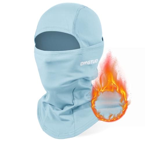 Image of AYPOW Balaclava Winter Thermal Ski Mask, Windproof Face Mask with Warm Fleece Lined Motorcycle Bicycle Balaclava Ski Snood Neck Warmer Unisex for Outdoor Sports Skiing Snowboarding Light Blue