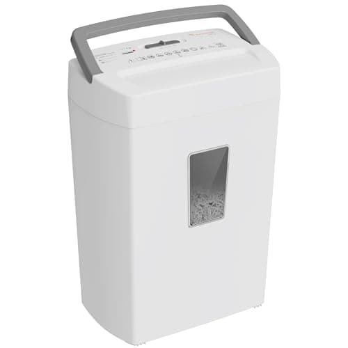 Image of Bonsaii 10 Sheet Micro Cut Paper Shredder for Home & Office Use, P-4 High Security (5×12mm), 21L Bin, Shreds Credit Cards, Staples & Paper Clips, Overheat Protection, Manual Reversal, White, C275-B