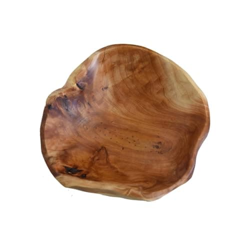 Image of MIATTCLD Large Decorative Wooden Bowl Natural Handmade Root Carved Real Wood Fruit Serving Bowls for Nut Key Jewelry Display (25cm-30cm)