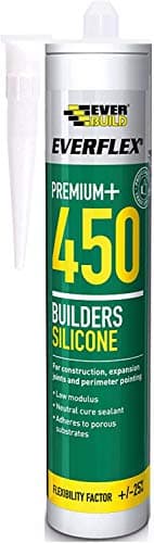 Image of 3 X Everbuild 450 GREY Builders Silicone Sealant Premium Glass Metal Plastic C3