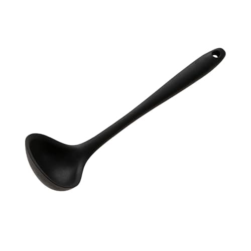 Image of Wiltshire Mini Silicone Ladle, Cooking & Soup Serving Spoon, Heat-Resistant Utensil, Non-Stick, Non-Scratch, Midnight Black, 21x6.3x5cm