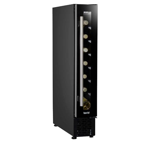 Image of Dellonda Baridi 7 Bottle 15cm Slim Wine Cooler with Digital Touch Screen Controls, Black - DH76