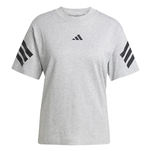 Image of adidas Women's Future Icons Three Stripes T-Shirt, Medium Grey Heather, M