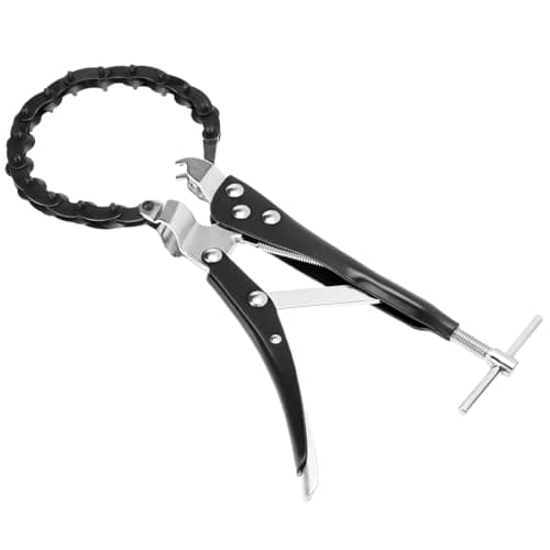 Image of QWORK® Adjustable Exhaust Tube Chain Cutter, for Cutting Tailpipes and Exhaust Pipes
