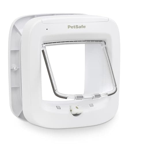 Image of PetSafe Microchip Cat Door - Exterior or Interior Cat Flap - Multi-User RFID Access for up to 40 Pets - 4-Way Locking, Weatherproof, DIY Easy Install - White